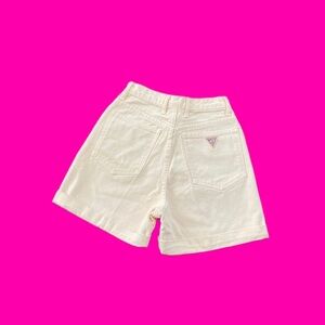 Vintage GUESS Women's Shorts, Pale Pink/White, Made in USA